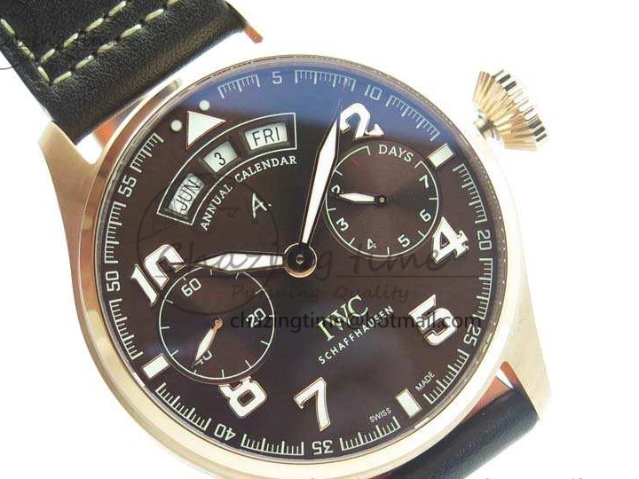 MIROTIME 0510 Popular Big Pilot Real PR IW502706 RG YLF 1:1 Best Edition Brown Dial On Calfskin Strap A 7223